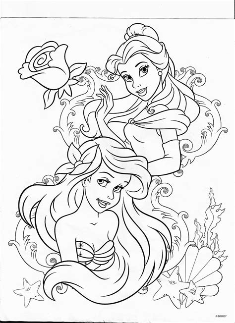 coloring pages disney princess ariel