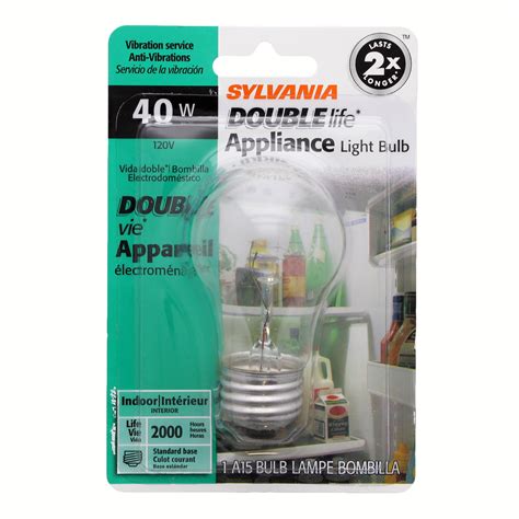 sylvania  watt clear double life appliance  bulb shop light bulbs