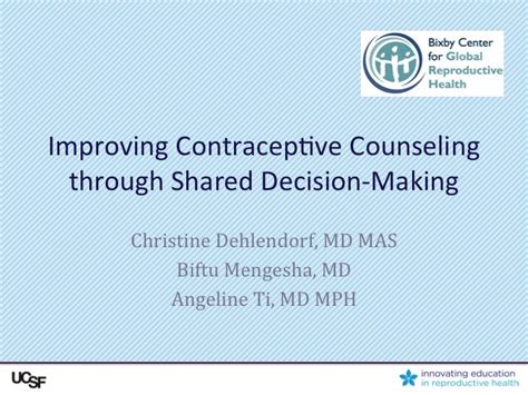 improving contraceptive counseling through shared decision