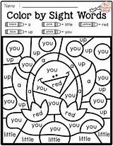 Sight Words Coloring Color Word Worksheets Printable Worksheet Pre Primer Kids Kindergarten Grade Pages First Code Number Easter Dolch Choose sketch template