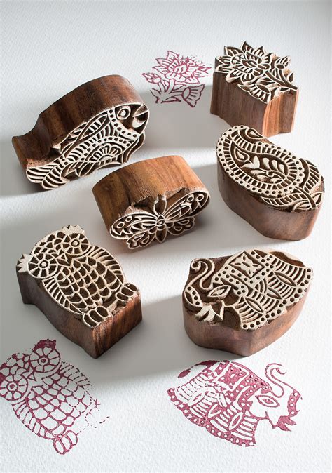 wooden block print indian printing block craft accessories home