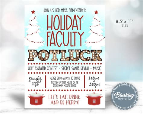 editable potluck invitation christmas flyer thanksgiving flyer