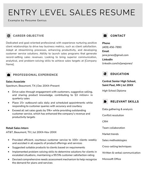 sales resume examples writing tips