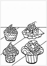 Coloring Cupcakes Cupcake Pages Cakes Zentangle Color Adults Adult Book Desserts Kids Print Printable Muffins Cup Cake Simple Little Girl sketch template