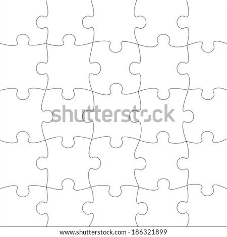 complete puzzle jigsaw template print  stock vector