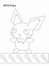 Coloring Pichu Pokemon Printable Anime Ecoloringpage Kids Pages sketch template