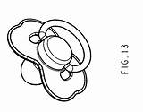 Baby Pacifier Drawing Cartoon Clip Clipart Cliparts Patents Getdrawings Pattern Library sketch template