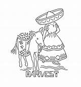 Donkey Mexican Harvesting Fruit Coloring Pages sketch template