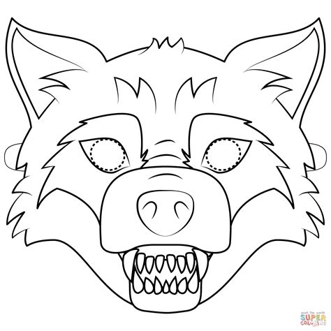 big bad wolf mask coloring page  printable coloring pages