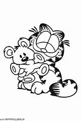 Garfield Pooky Hugging Netart Odie sketch template