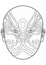 Mask Opera Coloring Chinese Pages Drawing Template Mayan Printable Supercoloring Phantom Para Mascaras Super Getdrawings Colorear Africanas Goalie Visit sketch template