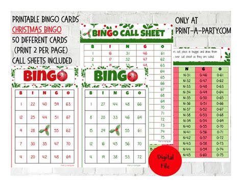 bingo christmas bingo game      cards instant