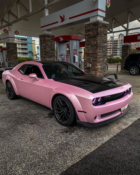dodge challenger pretty pink  lady owned muscle autoevolution