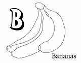 Banana Coloring Pages Print Bananas Printable Fruits Fruit Vegetables Vegetable sketch template