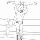 Wrestling Coloring Pages Wrestlers Battle Scene Hellokids Printable Wrestler Jeff Referee Floor Show Big sketch template