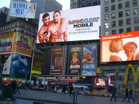 manhunt ad appears   yorks times square huffpost