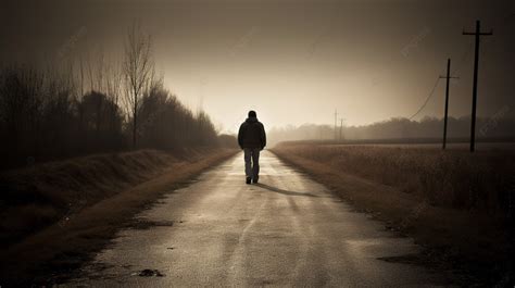 man  walking   road   lonely countryside background walk