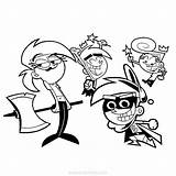 Fairly Timmy Cosmo Wanda Oddparents Chin Xcolorings Chang sketch template