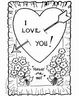 Coloring Pages Cards Deck Template Valentine Valentines Happy sketch template