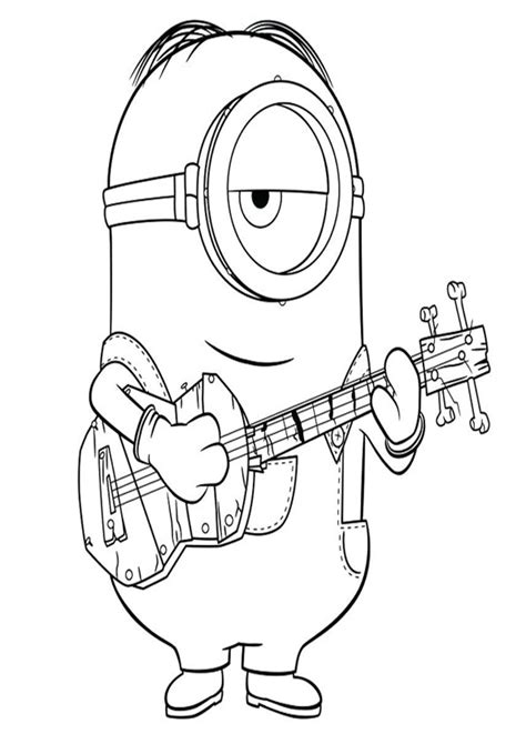 coloring pages funny animated guitar coloring page
