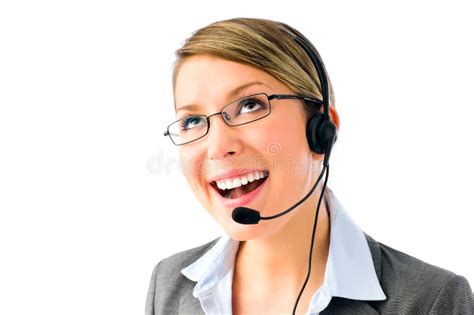 attractive customer service agent stock photo image  caucasian