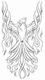 Coloring Pages Phoenix Adult Flames Bird Printable Drawing Tattoo Drawings Patterns Carving Wood Leather Pattern Tooling Colouring Tattoos Adults Tatoo sketch template