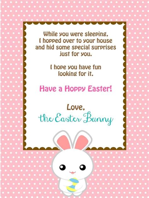 easter bunny letter  printable