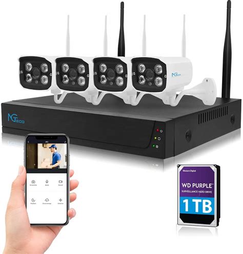 ngteco security camera system  tb hard drivep  wifi home surveillance nvr kits