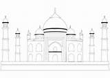 Mahal Taj Coloring Printable Famous Pages India sketch template