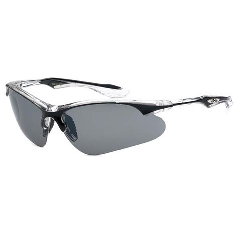 Sunny Shades Men Black Sport Sunglasses Wrap Around Frame Hunting