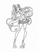 Winx Pages Stella Coloring Club sketch template