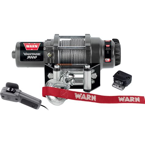 warn vantage  series  volt dc powered electric atv winch  lb capacity steel wire