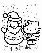 Kitty Hello Christmas Coloring Pages Printables Printablee sketch template