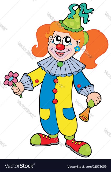 cartoon clown girl royalty free vector image vectorstock