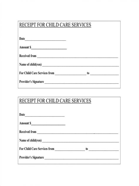 printable daycare invoice template