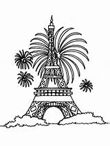Coloring Eiffel Tower Pages Paris Kids Firework Getdrawings Drawing Color Printable Library Getcolorings sketch template