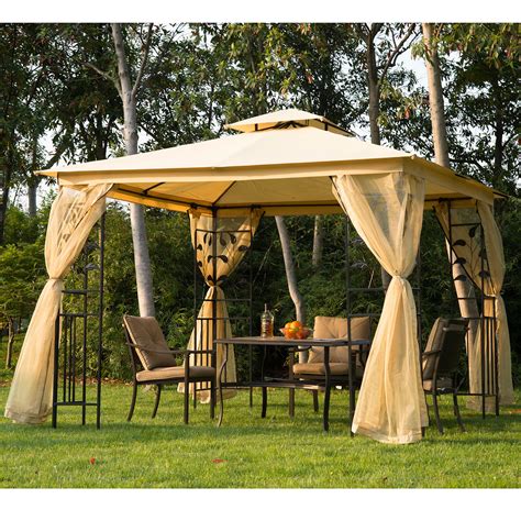 outsunny    patio garden metal gazebo marquee tent canopy shelter pavilion  ebay