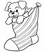 Coloring Christmas Pages Puppy sketch template
