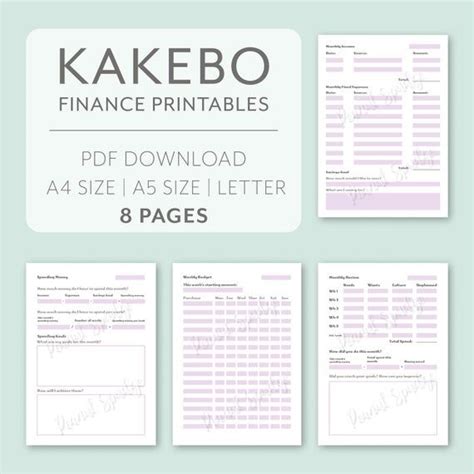 kakeibo  printable  printable templates