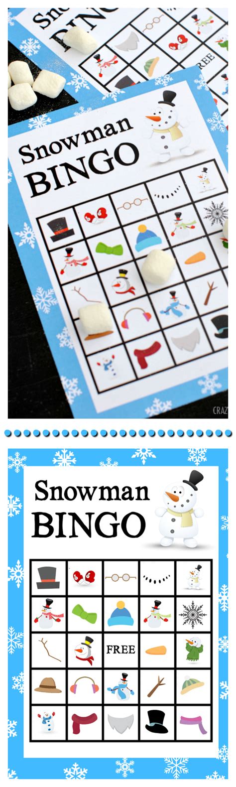 snowman bingo  printable  calendar printable