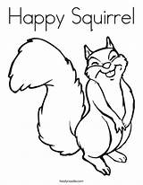 Squirrel Coloring Pages Printable Squirrels Happy Drawing Funny Template Clipart Kids Cute Nice Cartoon Clip Noodle Twisty Print Squirell Nuts sketch template