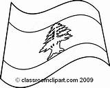 Flag Lebanon Clipart Coloring Pages Lebanese Bw Flags Outline Template Search sketch template