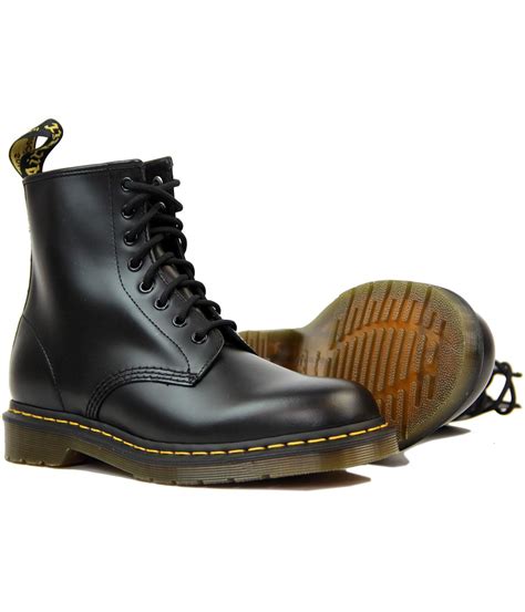 dr martens  retro mod classic smooth black leather boots