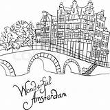 Amsterdam Drawing City Canal Bridge Vector Illustration Houses Netherlands Hand Holland Stock Dutch Getdrawings Typical Arch Medieval Drawings European sketch template