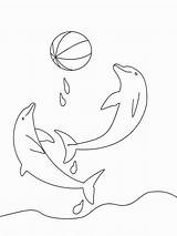 Dolfijnen Bal Kleurplaat Spelen Kleurplaten Leukekleurplaten sketch template