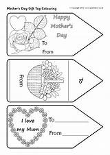 Gift Tag Sparklebox Mothers Mother Tags Colouring sketch template