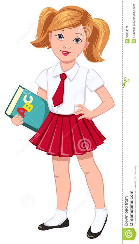 schoolgirl stock vector illustration of small girl