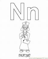 Nurse Alphabets Coloring Printable Education sketch template