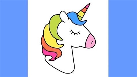 draw unicorn  rainbow hair cute  easy youtube