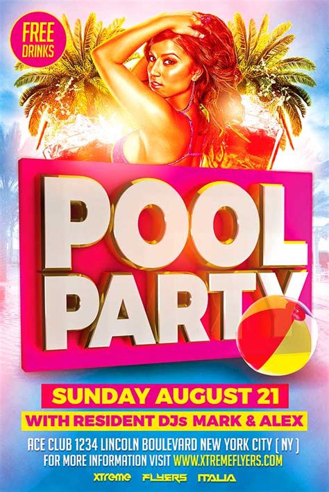 Pool Party Flyer Template Xtremeflyers